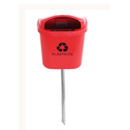 CESTO INDIVIDUAL PARA COLETA SELETIVA DE 40 LCOM POSTE